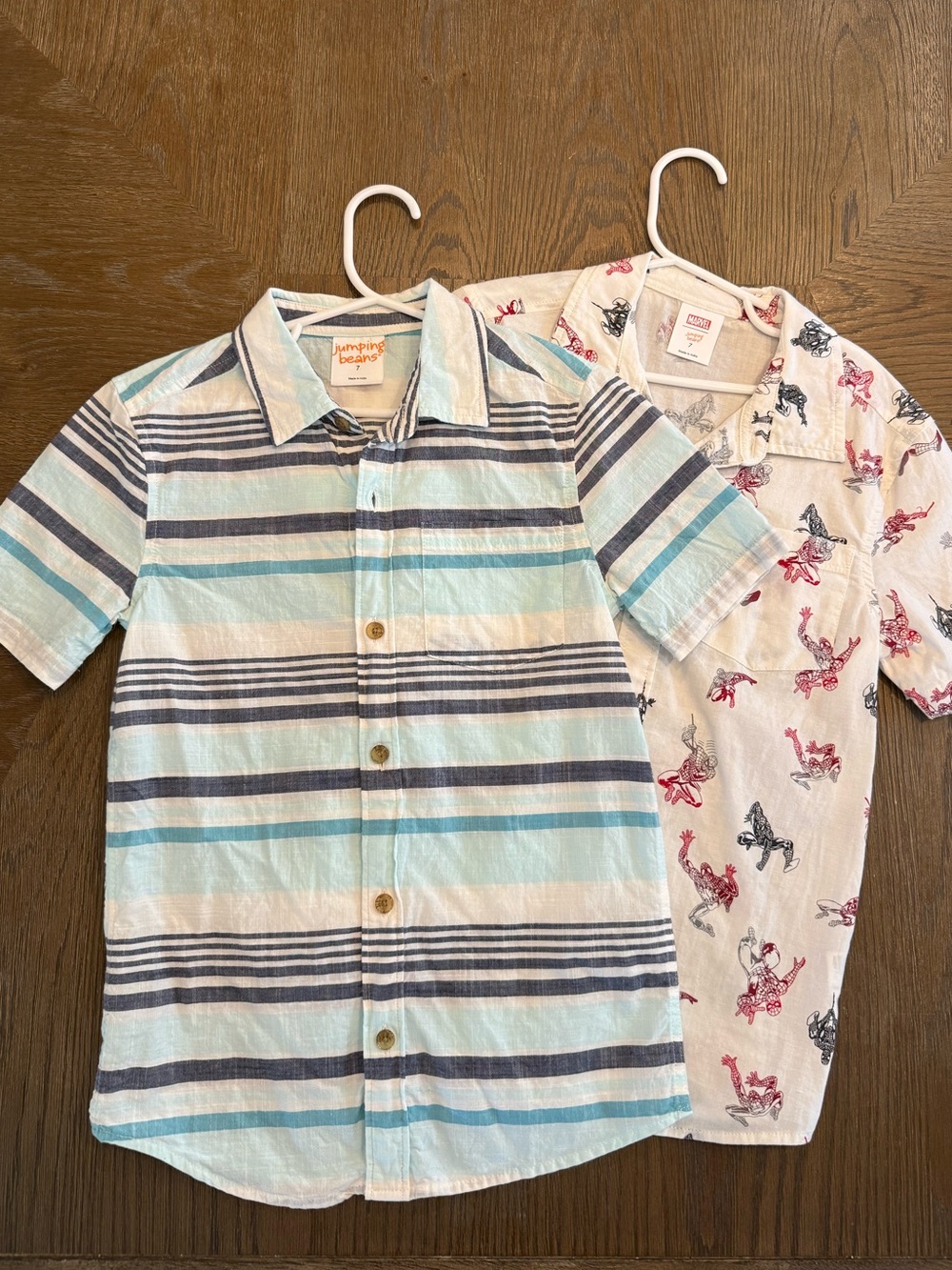 Jumping Beans Boys Size 7 Short Sleeve Button Up Shirt 2 Pack